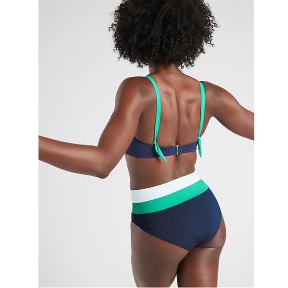 NWT Athleta Chroma Bandeau Bikini Top Green Blue - Picture 4 of 4